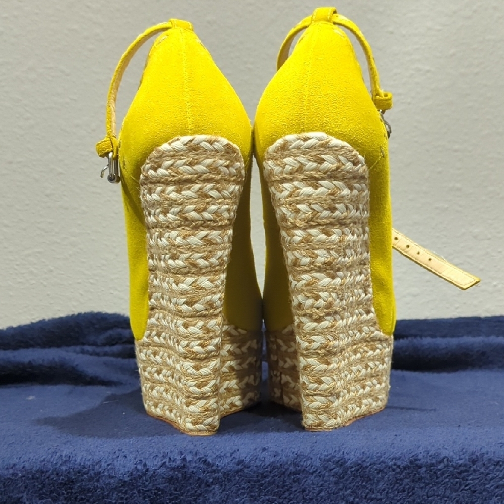 Giuseppe Zanotti Yellow Espadrille Wedges - Picture 4 of 6